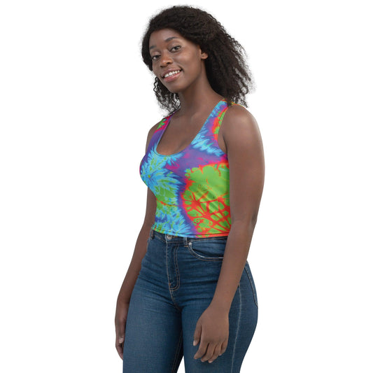Vibrant Tie-Dye Crop Top for Raves & Festivals - EDMFestieGear.com