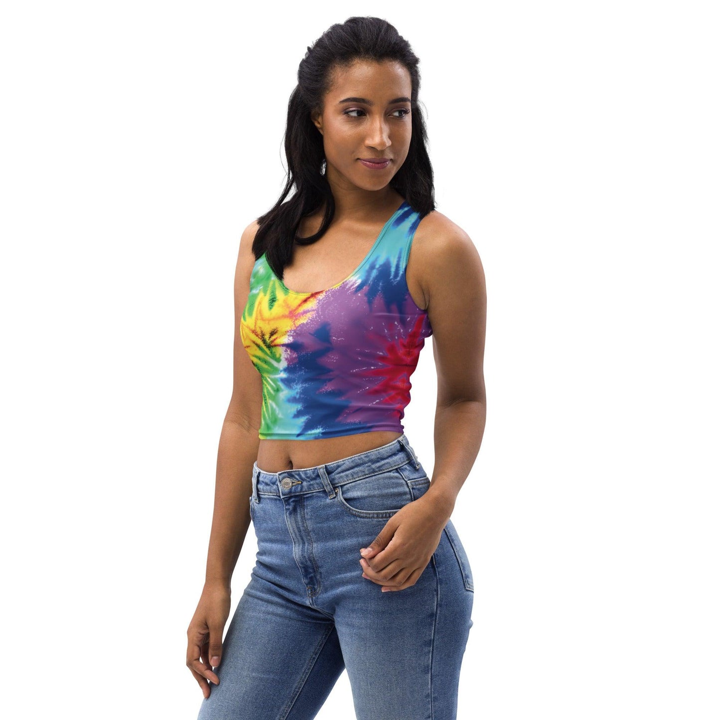 Vibrant Tie-Dye Crop Top for Festival Fashion - EDMFestieGear.com