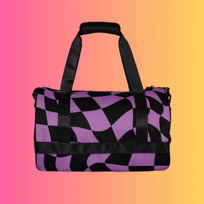 Trippy Checkered Festival Travel Bag - Your Vibrant Rave Sidekick