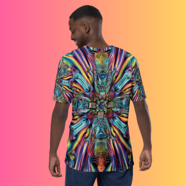 Vibrant Trippy Abstract Festival T-Shirt for Men – Perfect for Raving and Music Events