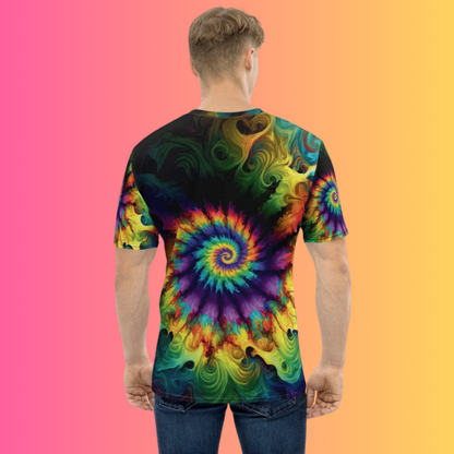 Playful Tie-Dye Men's T-shirt for EDM Festivals - EDMFestieGear.com