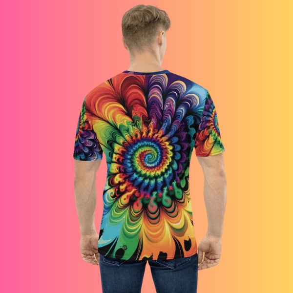 Electric Vibe Tie-Dye Men’s T-Shirt for Festival Lovers and EDM Enthusiasts