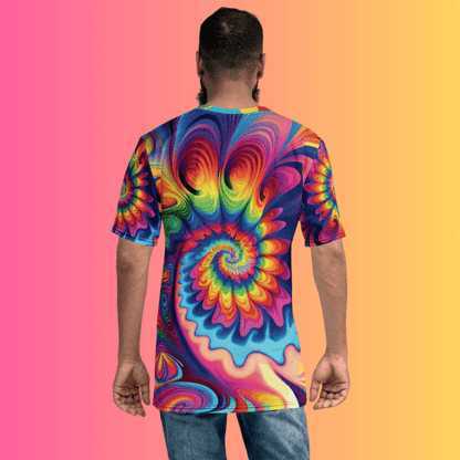 Vibrant Tie-Dye Men's T-Shirt for EDM Festivals – Feel the Beat in Style!
