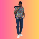 Vibrant Trippy Abstract Festival T-Shirt for Men – Perfect for Raving and Music Events