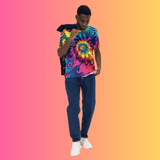 Vibrant Tie-Dye Men's T-Shirt for Raves and Festivals