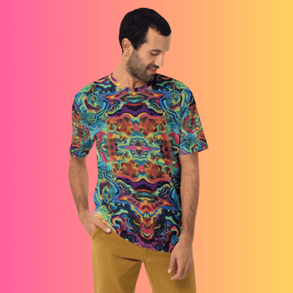 Electric Vibe Trippy Abstract Festival T-Shirt for Men – Perfect for Ravers