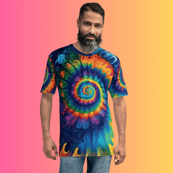 Vibrant Tie-Dye Men's T-Shirt for EDM Lovers