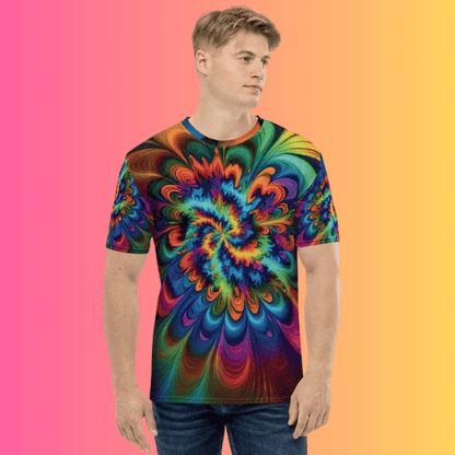 Electric Vibes Tie-Dye Men's T-Shirt for EDM Festivals - Express Your Rave Spirit
