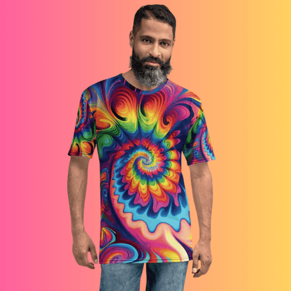 Vibrant Tie-Dye Men's T-Shirt for EDM Festivals – Feel the Beat in Style!
