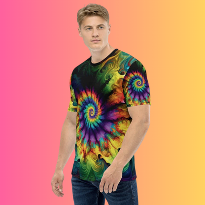 Playful Tie-Dye Men's T-shirt for EDM Festivals - EDMFestieGear.com