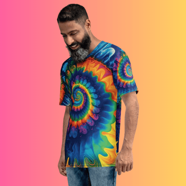 Vibrant Tie-Dye Men's T-Shirt for EDM Lovers