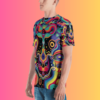 Psychedelic Trippy Abstract Men's Festival T-Shirt - Ideal for Raves and EDM Events