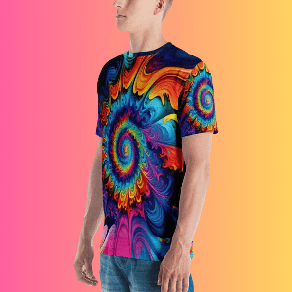 Vibrant Tie-Dye Men’s T-Shirt - Essential Festival Gear for EDM Lovers