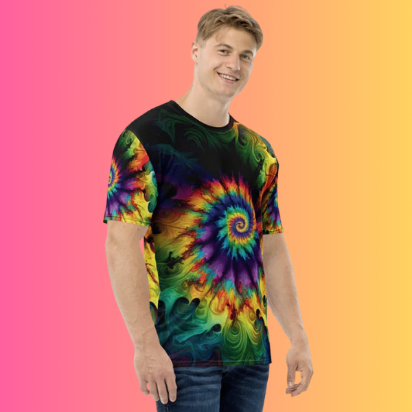 Playful Tie-Dye Men's T-shirt for EDM Festivals - EDMFestieGear.com