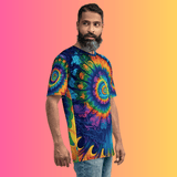 Vibrant Tie-Dye Men's T-Shirt for EDM Lovers