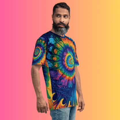 Vibrant Tie-Dye Men's T-Shirt for EDM Lovers
