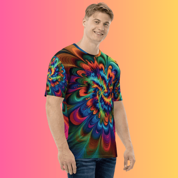 Electric Vibes Tie-Dye Men's T-Shirt for EDM Festivals - Express Your Rave Spirit