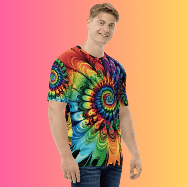 Electric Vibe Tie-Dye Men’s T-Shirt for Festival Lovers and EDM Enthusiasts