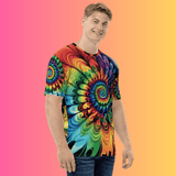 Electric Vibe Tie-Dye Men’s T-Shirt for Festival Lovers and EDM Enthusiasts
