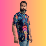 Electric Vibes Abstract Festival T-Shirt for EDM Enthusiasts