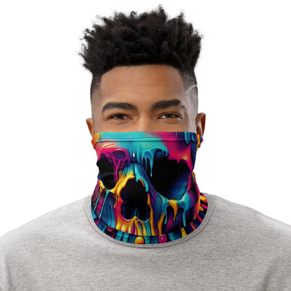 Playful Dripping Skull Neck Gaiter for Festivals - EDMFestieGear.com