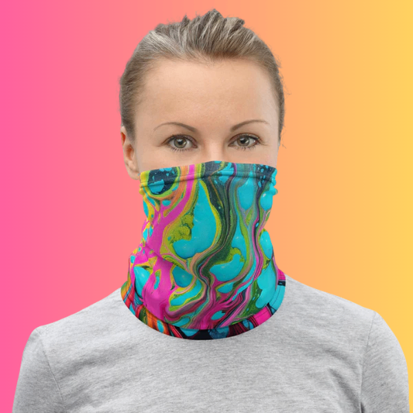 Abstract Melting Neck Gaiter for Raves & Festivals - EDMFestieGear.com