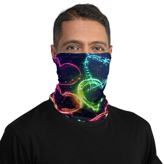 Neon Heart Festival Neck Gaiter - Rave Ready Accessory - EDMFestieGear.com