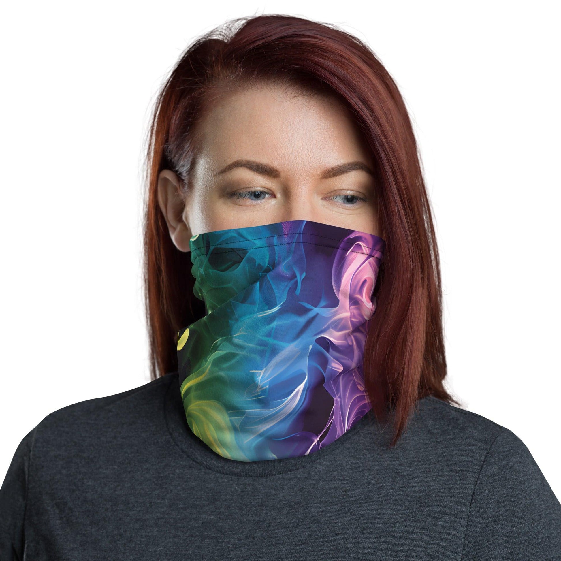 Rainbow Smoke Neck Gaiter - Festival Essential - EDMFestieGear.com