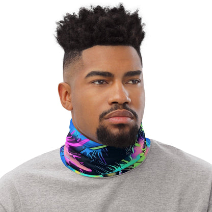 Vibrant Neon Abstract Neck Gaiter for Festivals - EDMFestieGear.com