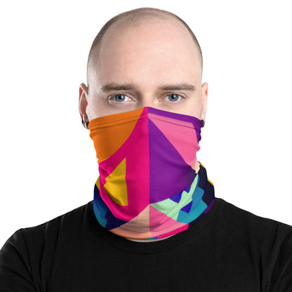 Vibrant Playful Abstract Neck Gaiter for Festivals - EDMFestieGear.com