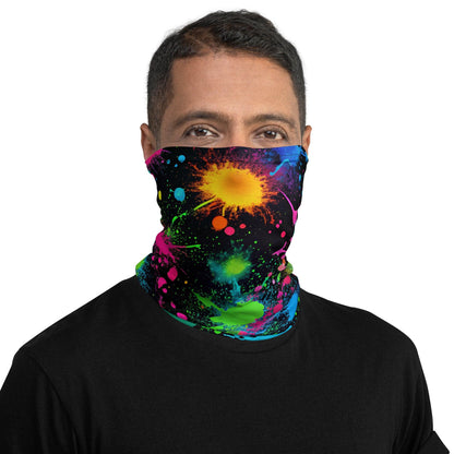 Vibrant Paint Splatter Neck Gaiter - Ultimate Festival Accessory - EDMFestieGear.com