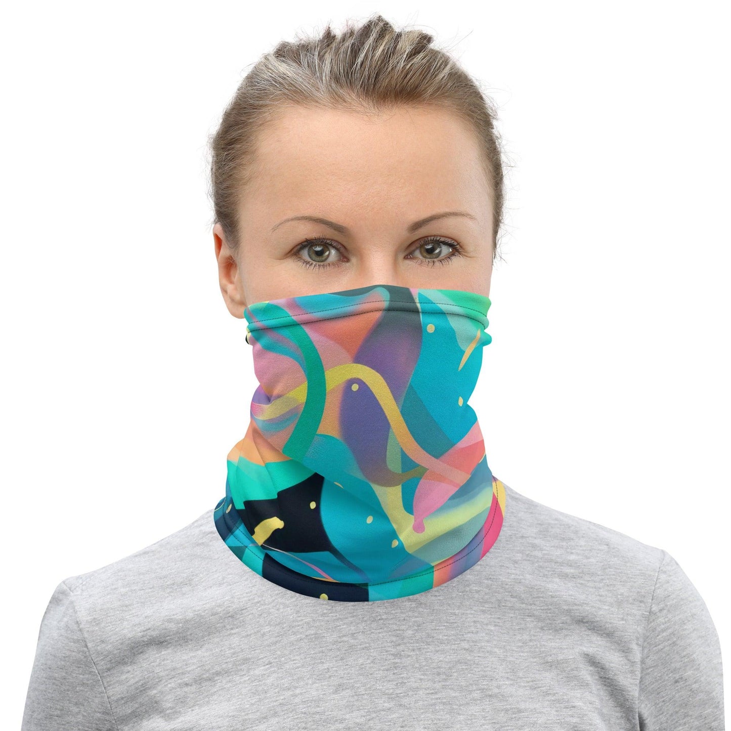 Vibrant Abstract Neck Gaiter for Festivals & Raves - EDMFestieGear.com