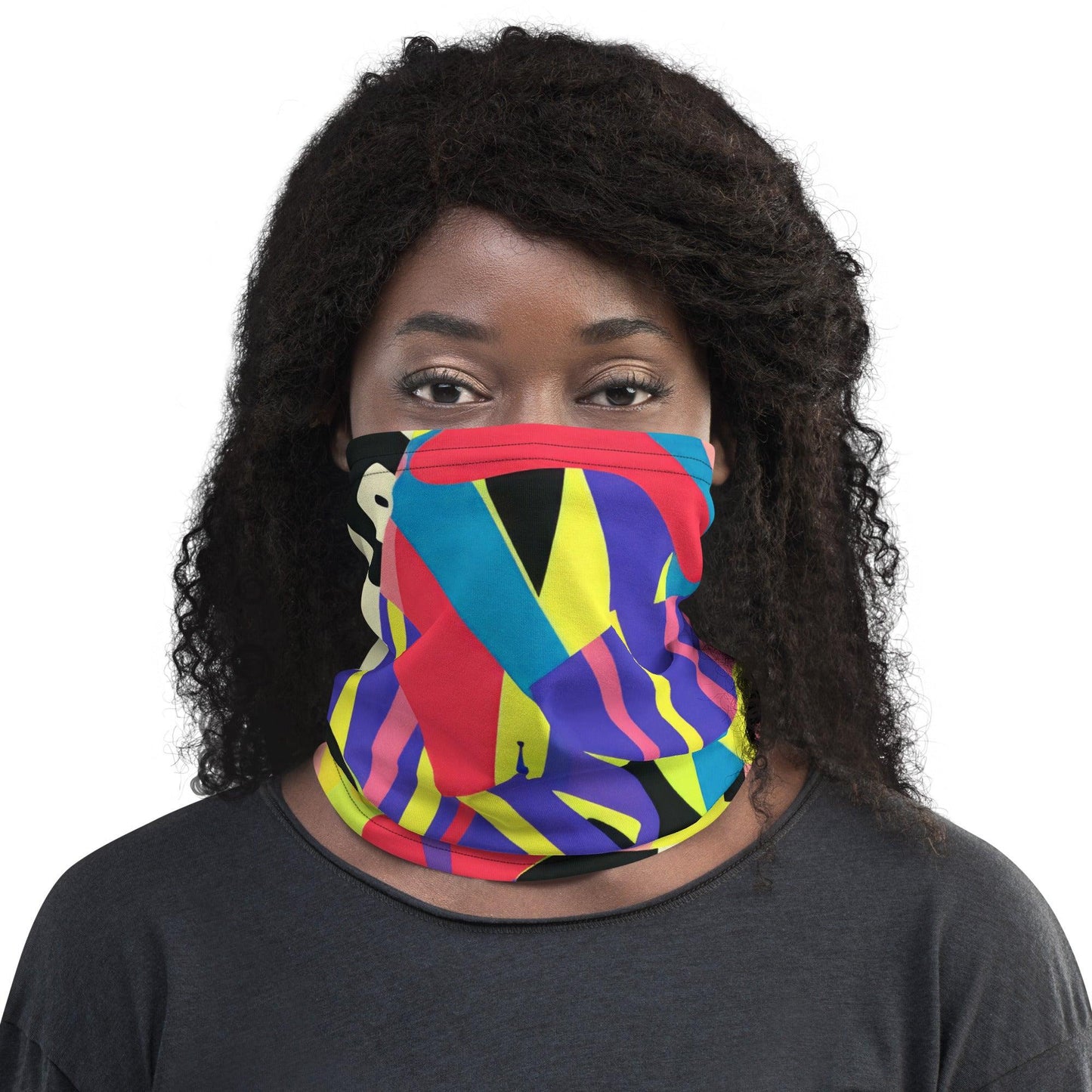 Playful Abstract Neck Gaiter for Festivals - EDMFestieGear.com