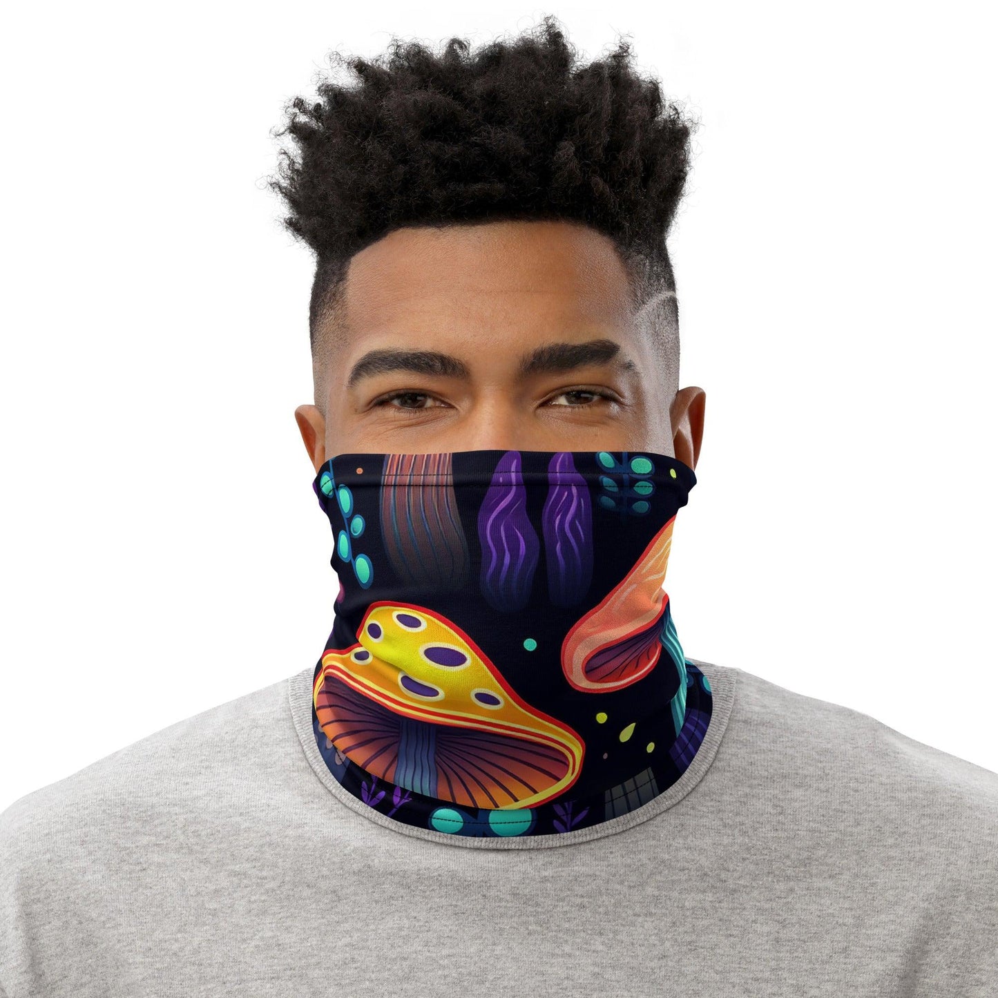 Neon Mushroom Neck Gaiter - Perfect for Raves & Festivals - EDMFestieGear.com
