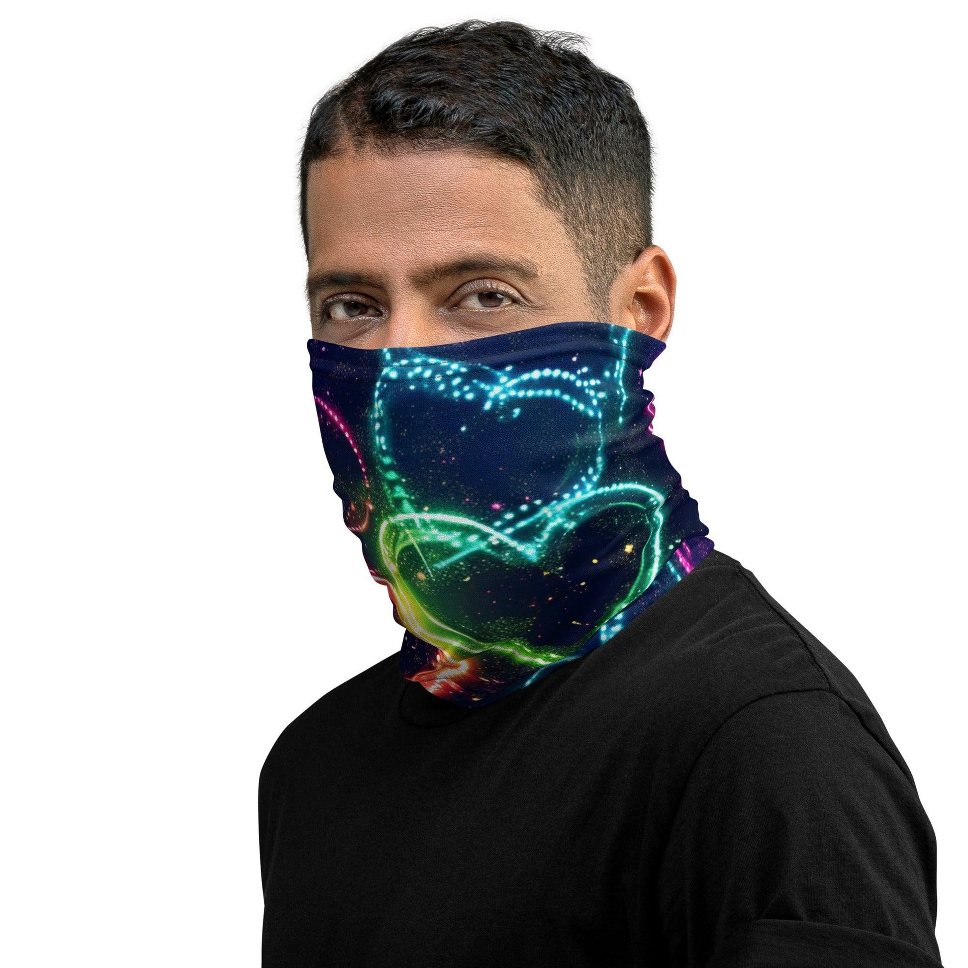 Neon Heart Festival Neck Gaiter - Rave Ready Accessory - EDMFestieGear.com