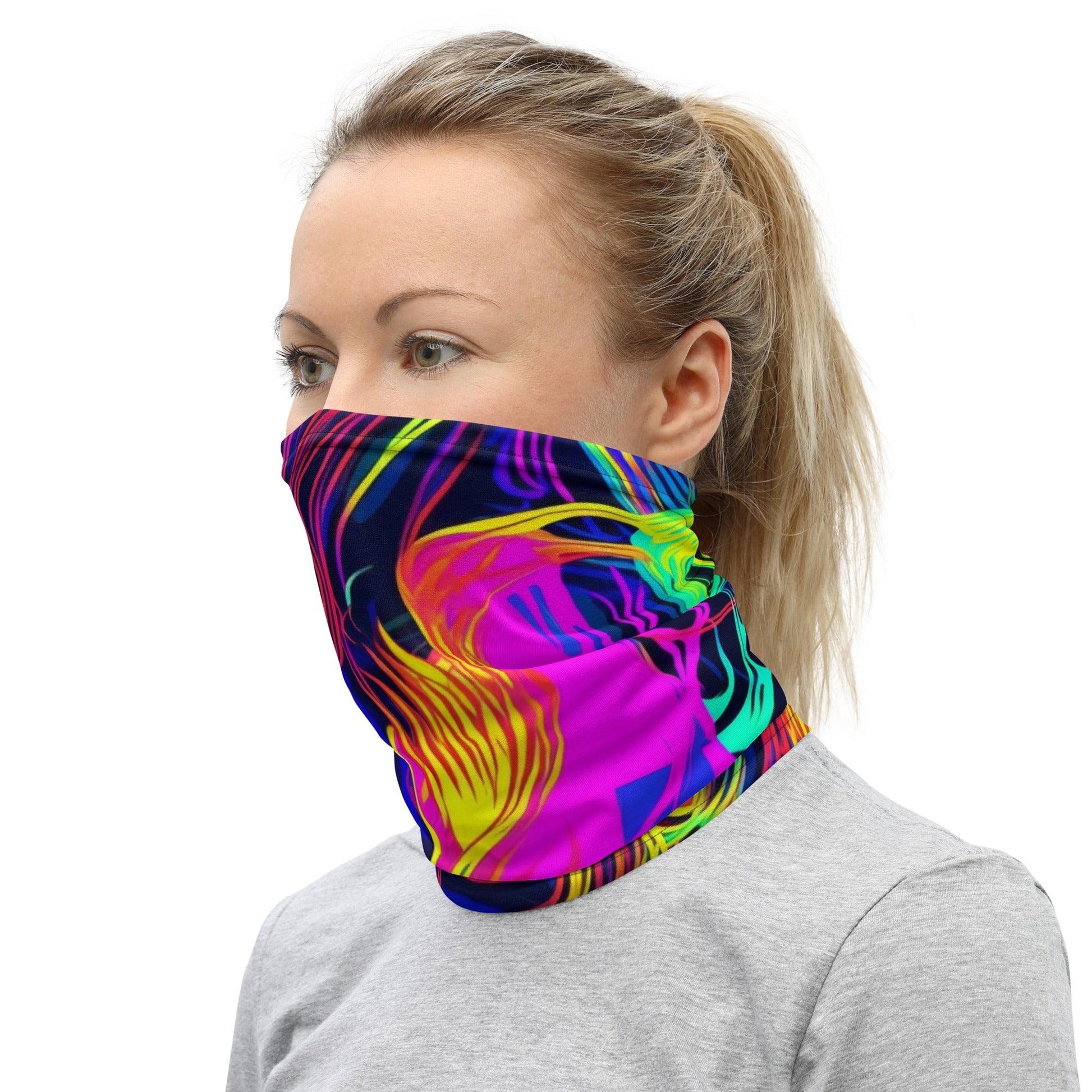 Neon Abstract Multi-Use Neck Gaiter for Festivals - EDMFestieGear.com