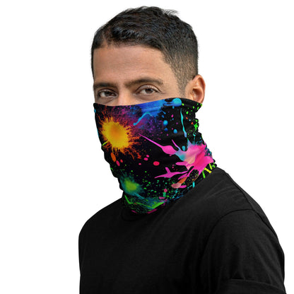 Vibrant Paint Splatter Neck Gaiter - Ultimate Festival Accessory - EDMFestieGear.com