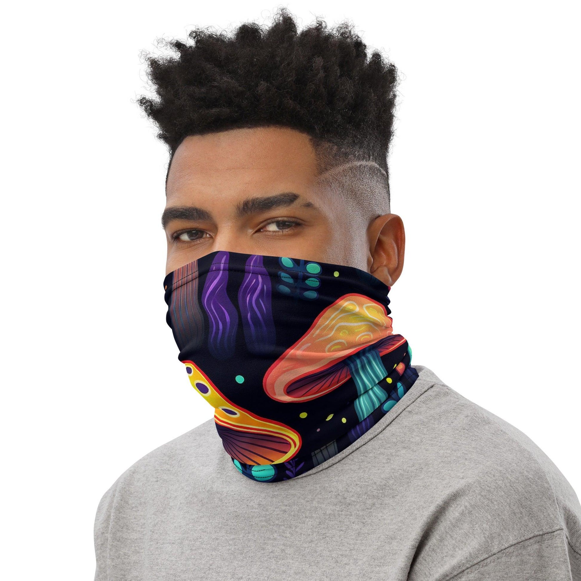 Neon Mushroom Neck Gaiter - Perfect for Raves & Festivals - EDMFestieGear.com