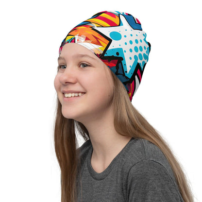 Vibrant Comic Style Neck Gaiter for Raves & Festivals - EDMFestieGear.com