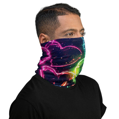 Neon Heart Festival Neck Gaiter - Rave Ready Accessory - EDMFestieGear.com