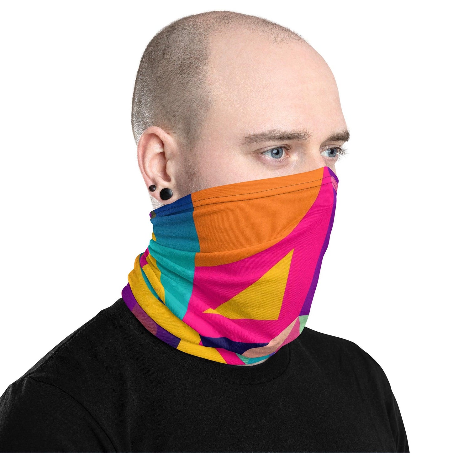 Vibrant Playful Abstract Neck Gaiter for Festivals - EDMFestieGear.com