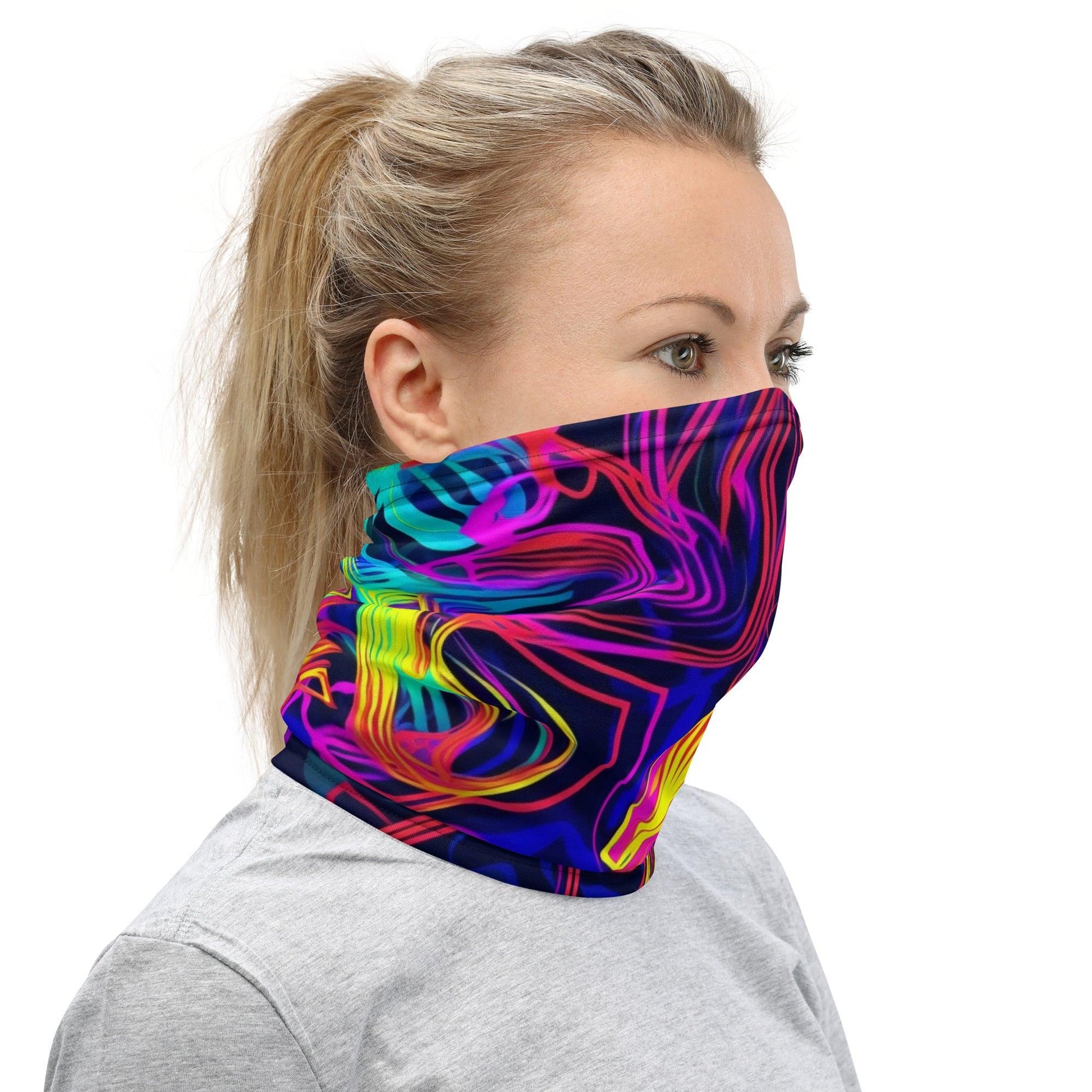 Neon Abstract Multi-Use Neck Gaiter for Festivals - EDMFestieGear.com