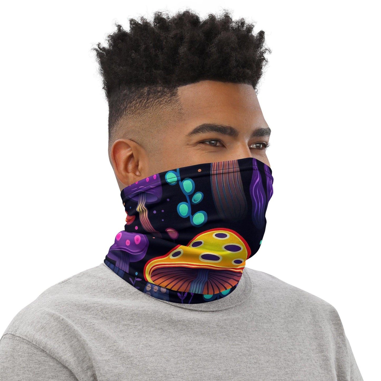 Neon Mushroom Neck Gaiter - Perfect for Raves & Festivals - EDMFestieGear.com