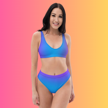 Blue & Purple Radiant High-Waisted Bikini - EDMFestieGear.com