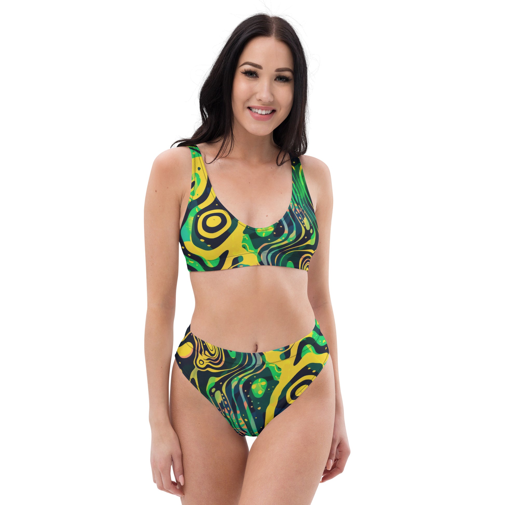 Crazy Abstract High-Waisted Bikini - EDMFestieGear.com