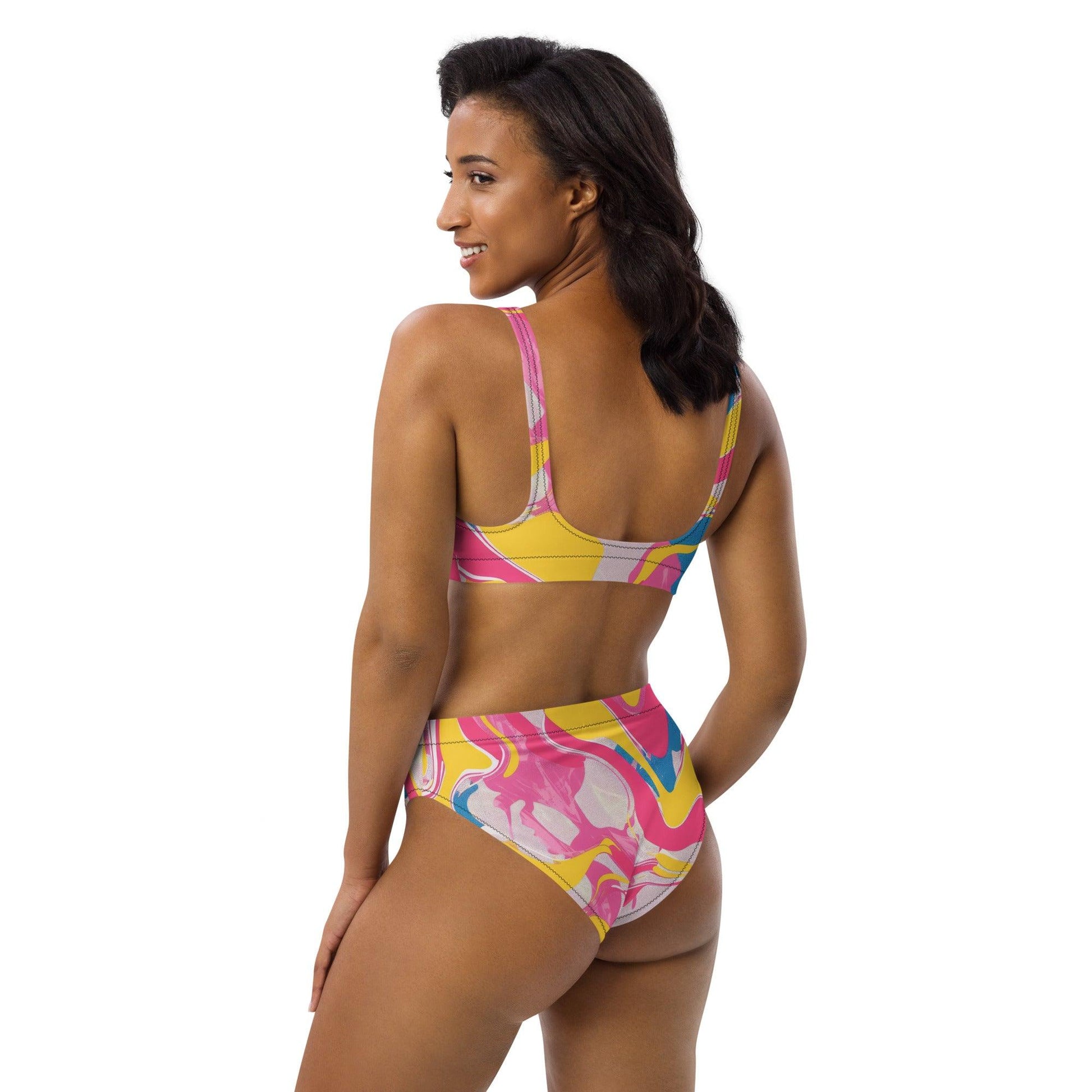 Groovy High-Waisted Bikini for Raves & Festivals - EDMFestieGear.com