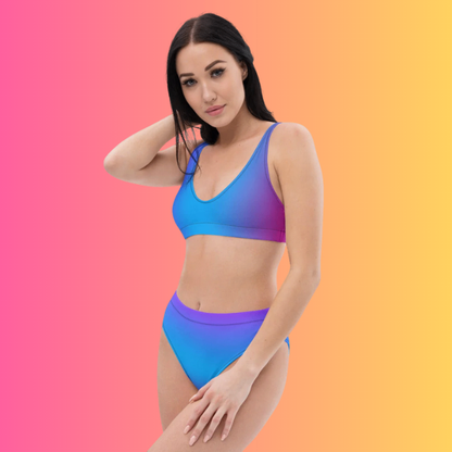 Blue & Purple Radiant High-Waisted Bikini - EDMFestieGear.com