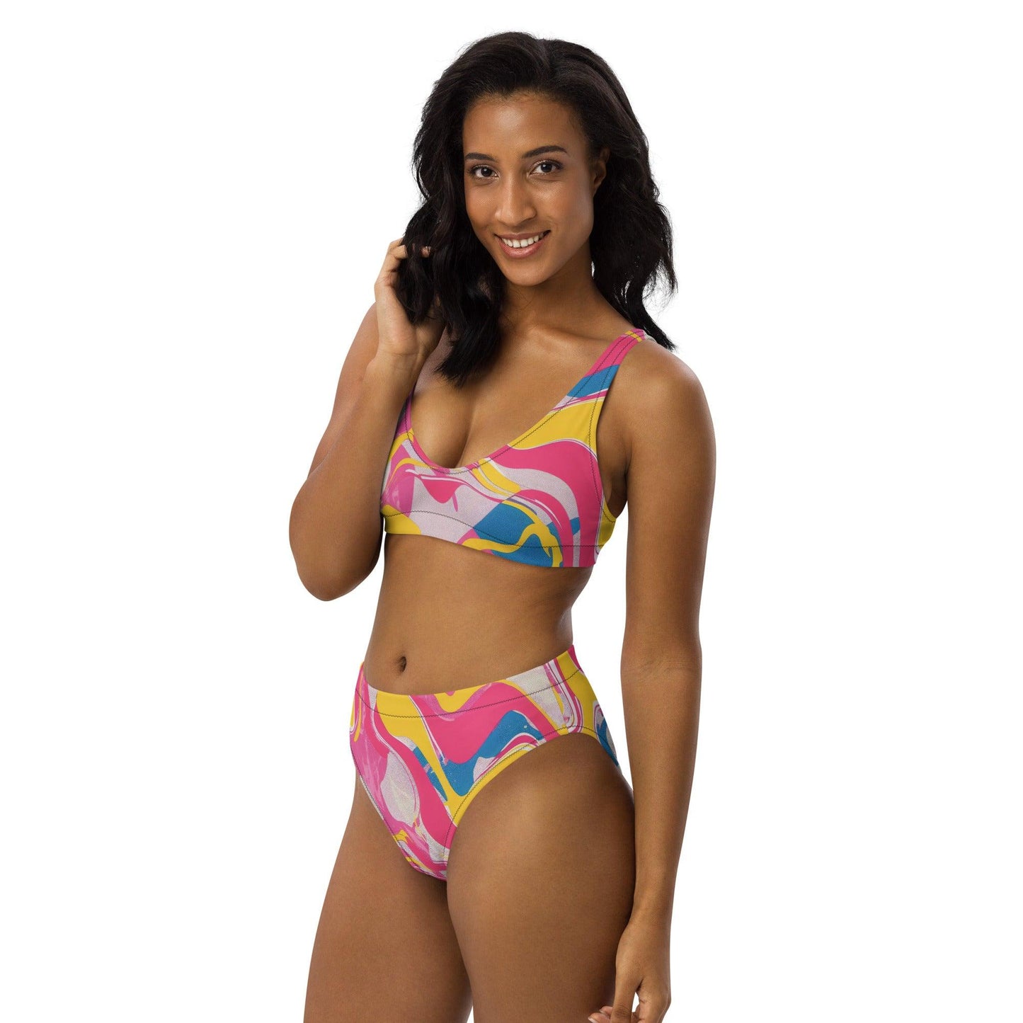 Groovy High-Waisted Bikini for Raves & Festivals - EDMFestieGear.com