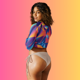 Abstract Geometrical Long-Sleeve Crop Top - EDMFestieGear.com