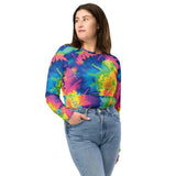 Vibrant Tie-Dye Long-Sleeve Crop Top for Festivals - EDMFestieGear.com